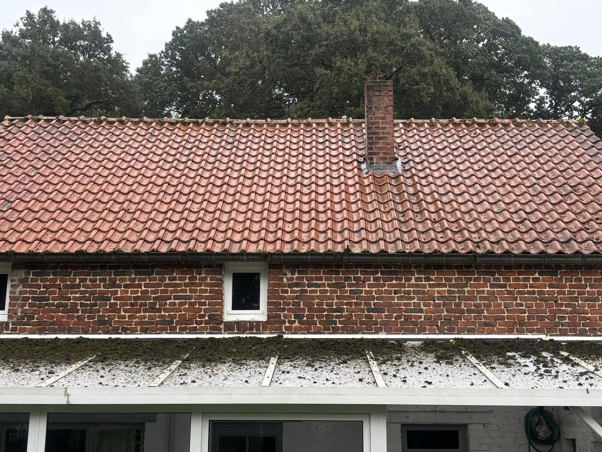 Avant nettoyage de toiture